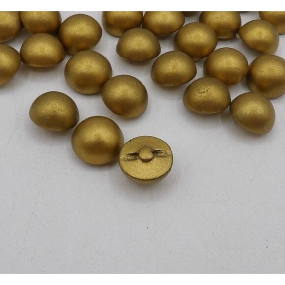 Gold Colored Plastic Domed Shank Buttons Lot Of 40 Half Inch Diameter - Picture 2 of 2